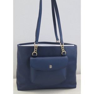 Tommy Hilfiger 69J5578 Women's Navy Blue Yvette II East/West Saffiano Tote $128